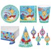 Llama Llama Birthday Party Set 49 Pieces,6 7/8" Plate,Luncheon Napkin,9 Oz. Cup,Plastic Table Cover,Hats,Blowouts