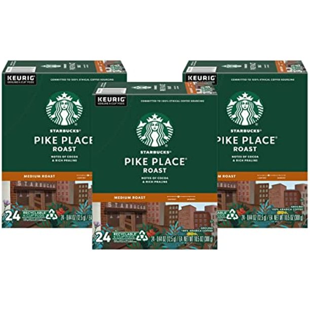Starbucks Coffee KCup Pods, Pike Place Roast, Medium Roast Coffee