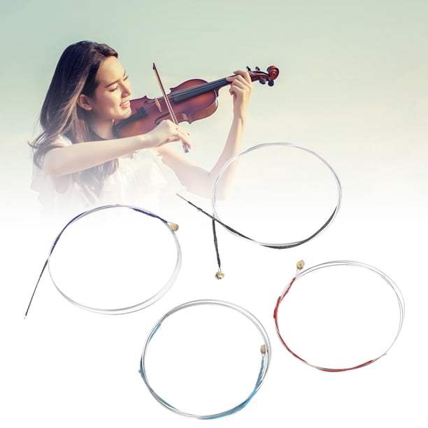 Juego de Cuerdas para violín ANGGREK 4 piezas Acero inoxidable Acabado brillante Tamaño estándar