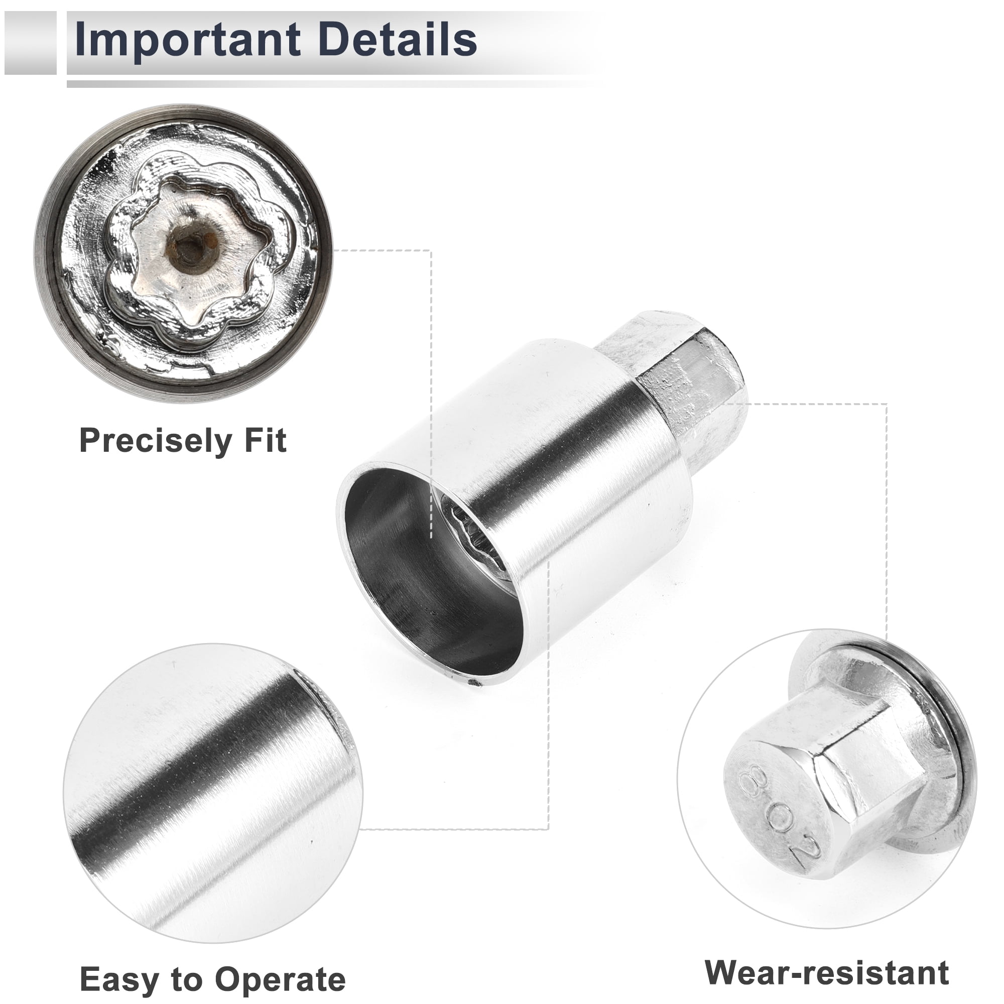 Unique Bargains Wheel Lock Lugnut for Jeep Compass Screw Nut Removal Key Socket 1pc #802