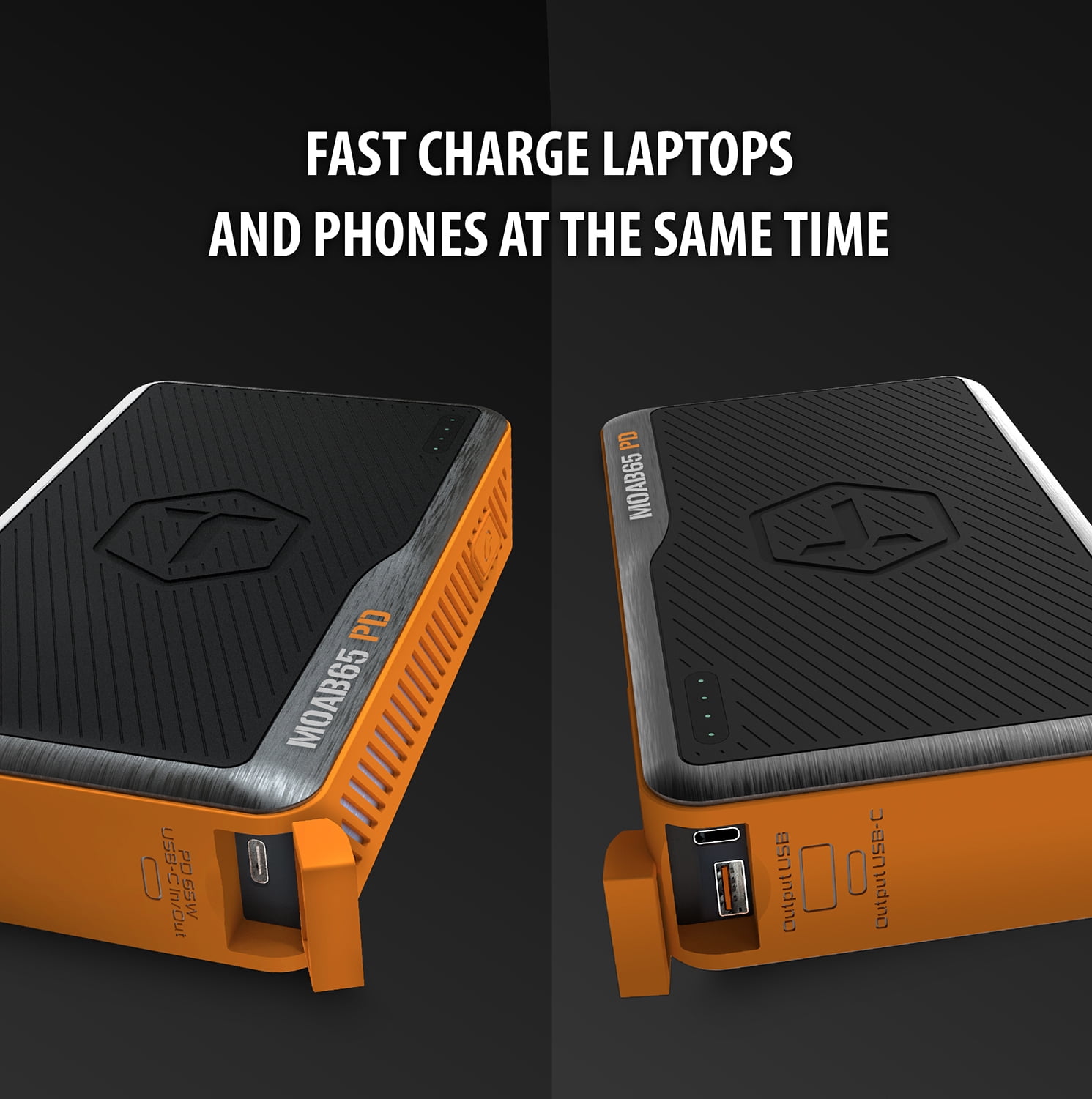 ToughTested MOAB 65 40,000mAh Rugged Power Bank with 65W & 20W Dual USB-C PD, USB-A QC3.0, IP64 Weatherproof, Pass-Through Charging & 5-Year Warranty for Laptops, Smartphones, Travel & Outdoor Use