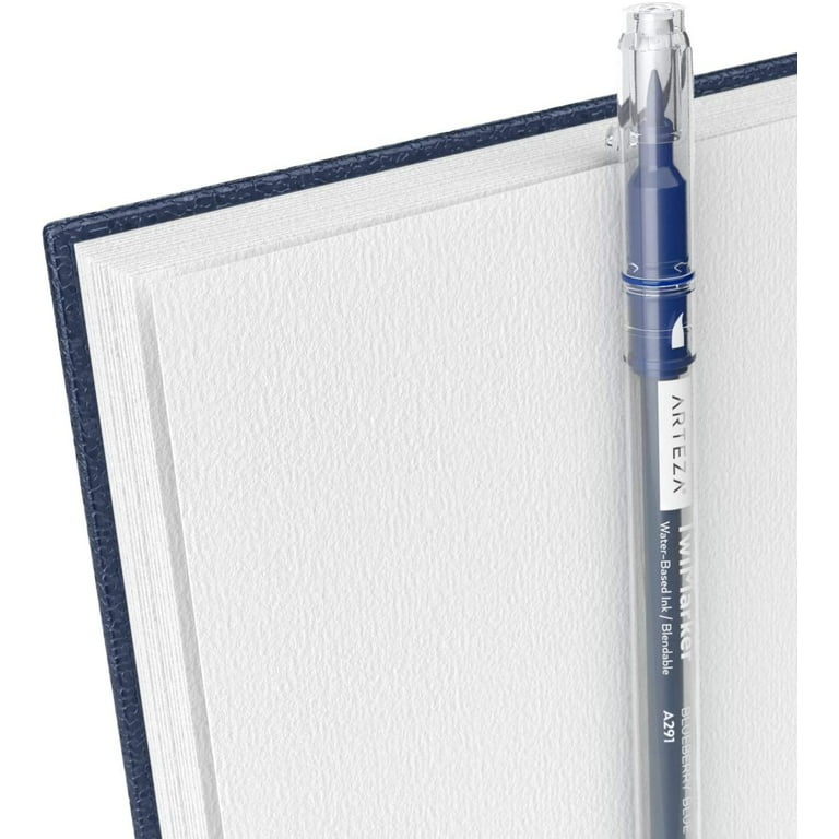 Arteza Watercolor Paper Pad, Spiral-Bound Hardcover, Blue, 5.5x8.5 - 3  Pack