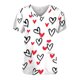thumbnail image 4 of Fiudx Ropa de Mujer Blusa de Manga Corta con Cuello En V para Mujer, Uniforme, Blusa con Bolsillos Estampados para El Día de San Valentín, Enfermería, 4 of 4