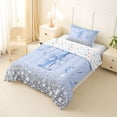 thumbnail image 2 of Erosebridal Blue Sparkle Sequins Print Twin Comforter Sets for Girls, Monogrammed I Bedding Set, Colorful Stars Reversible 2-Piece, 1 Comforter and 1 Pillowcase, 2 of 6