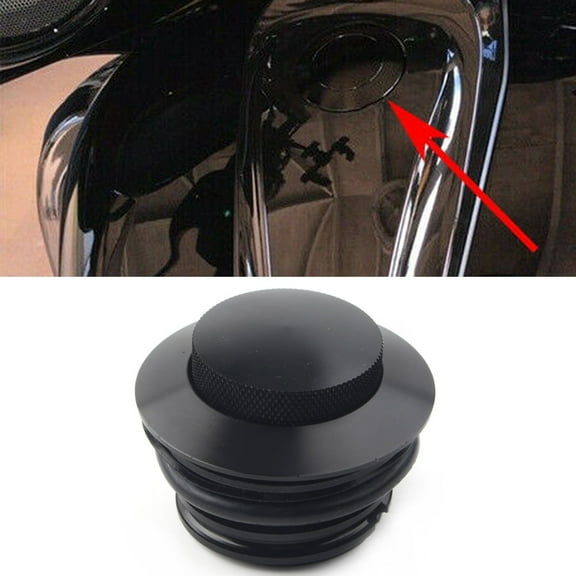 ZS Motorcycle Flush Pop Up Reservoir Gas Cap Vented Fuel Tank Cover For Harley Road Street Glide FLTRX FLTR FLHX FLHXS 1982-2010