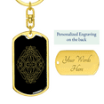 thumbnail image 3 of Sacred Geometry Circle Within Diamond Stainless Steel or 18k Gold Premium Swivel Dog Tag Keychain, 3 of 16