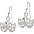 thumbnail image 2 of Sterling Silver Comedy/Tragedy Earrings (26 X 17) Made In United States qe23, 2 of 5