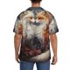 thumbnail image 3 of Fotbe Romantic Flower Fox Couple Camisa Estampada de Manga Corta para Hombre, Casual de Verano, Estilo Playero, Sin Arrugas-Small, 3 of 5