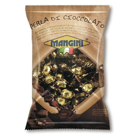 Mangini, Italian Dark Chocolate Covered Espresso Beans (Perla di Cioccolato) 90g Bag (5