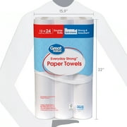 Great Value Everyday Strong Paper Towels, 12 Double Rolls