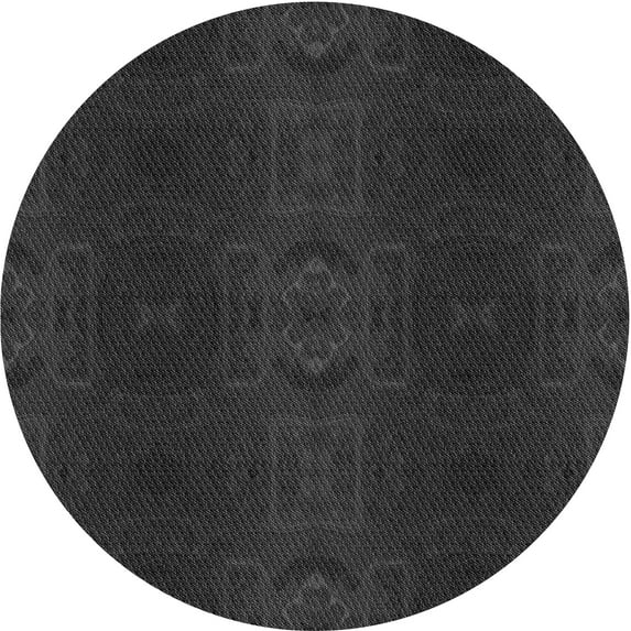 Ahgly Company Machine Washable Indoor Round Transitional Midnight Gray Area Rugs, 5' Round