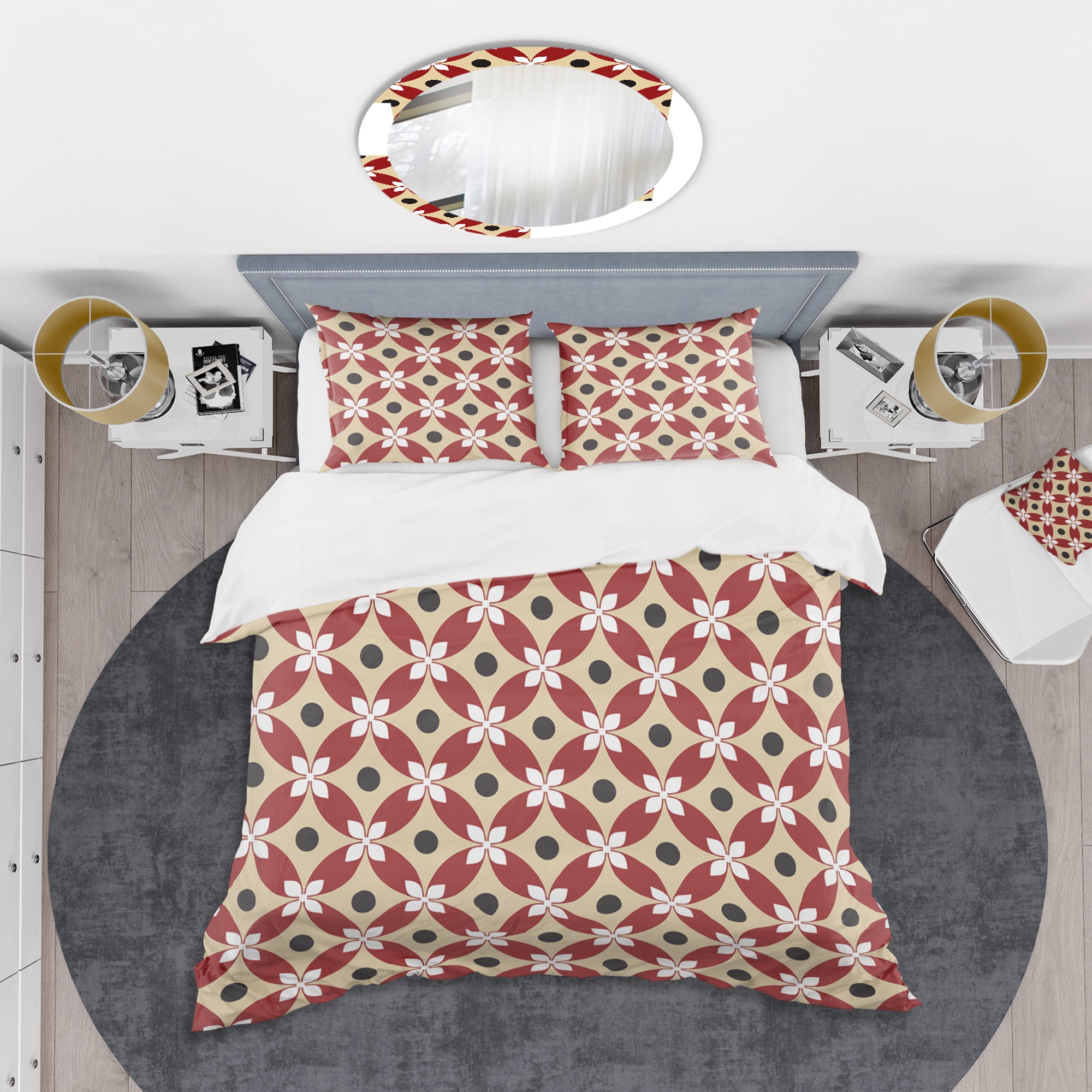 Designart 'Retro Pattern Abstract Design XIII' Mid-Century Modern Duvet Cover Set
