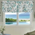 thumbnail image 3 of Teal Paisley Floral Farmhouse Short Window Curtain Valances, Boho Ethnic Tribe Traditional Rod Pocket Kitchen Valances for Living Room Bedroom Bathroom Cafe 42" x 12", 3 of 8