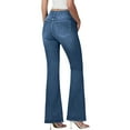thumbnail image 4 of Women's Stretchy Mid Rise Flare Jeans Fashion Straight Leg Slim Denim Bell Bottom Long Pants, 4 of 7