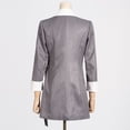 thumbnail image 4 of Notched Collar Long Sleeve Patchwork Blazers (L, Grey), 4 of 8