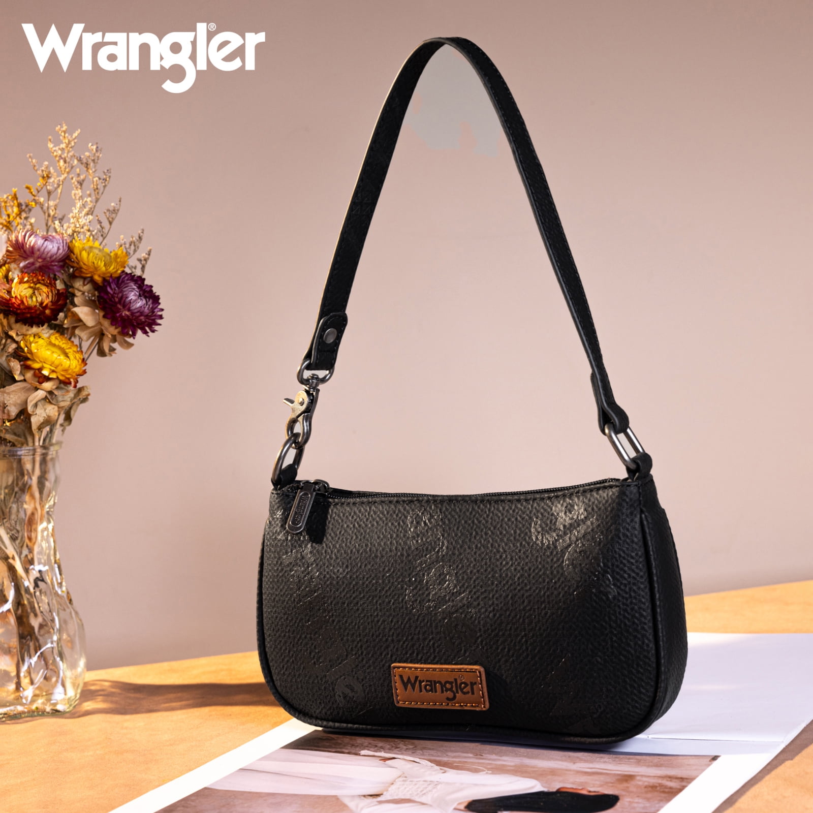 Wrangler Shoulder Bag for Women 90s Retro Top-Handle Hobo Handbag