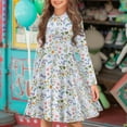 thumbnail image 2 of DISNIMO Butterfly Dress for Girls Dragonfly Dress Girls Flower Dresses 4-5 Kids Long Sleeve Skater Dress with Collar Girls Dresses with Buttons Animal Dress Girl Midi Dress Fall Swing Dress Girls, 2 of 7
