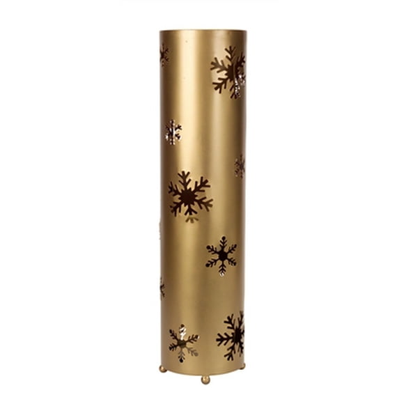 Melrose 24" Elegant Winter Golden Bronze Christmas Snowflake Standing Floor Candle Holder