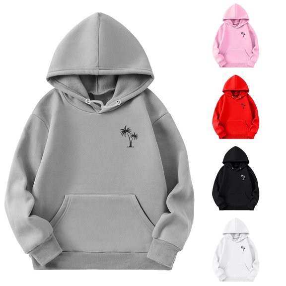 Byoo Boy's Minimal Hoodie Hooded Sweatshirt Printed Long Sleeve Daily Sweatshirt Spring Casual Hoody Sweatshirt,Grey