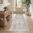 thumbnail image 6 of Roxstand 2'x6' Washable Runner Rug for Hallway Entrance Bedroom Entryway, Vintage Oriental Non Slip Stain Resistant Kitchen Rugs, Brown, 6 of 10