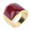 thumbnail image 4 of 19MM Silver/Gold Bands Gift Stainless Steel Men's White/Red Opal Ring Size 7-12, 4 of 5
