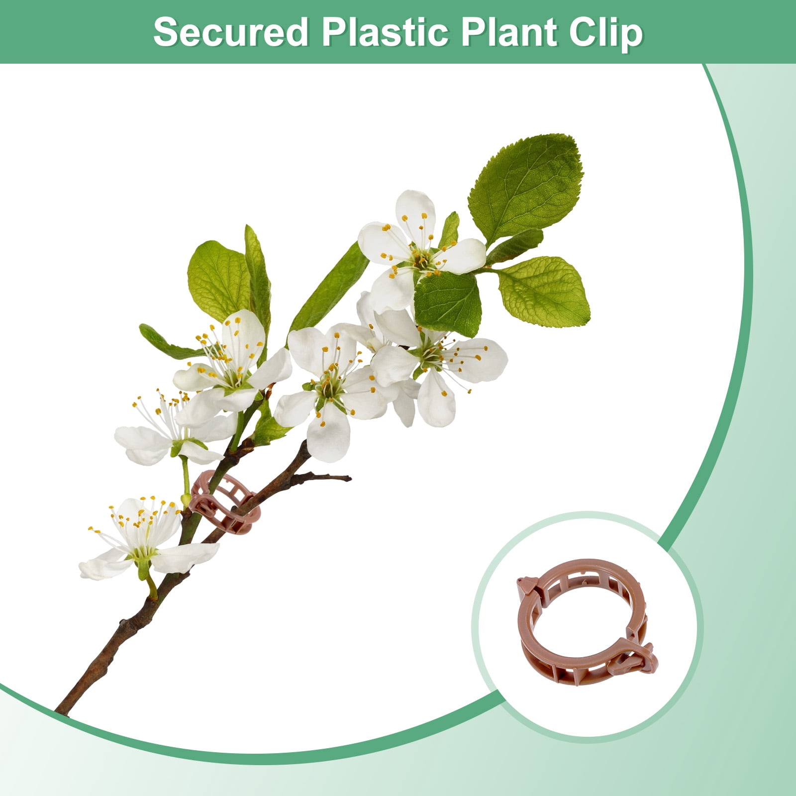 Uxcell 200-Pack Tomato Clips, Plastic Trellis Plant Support Clips, Reusable Garden Clips for Tomato/Grape/Vine Plants [Brown]