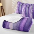 thumbnail image 4 of jejeloiu Abstract Wave Lines Quilt King Kids,Dreamy Purple Flowing Pattern King Coverlet Set For Girls,3-Piece, 4 of 7