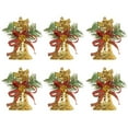 thumbnail image 2 of 6Pcs Christmas Bell with Hanging Hole Realistic Bowtie Christmas Golden Red Ribbon Bell Accessories for Home, 2 of 8