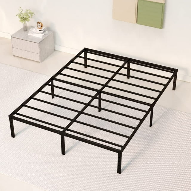 ALDRICH Metal King Size Bed Frame 16 Inch Tall Black Basic Anti