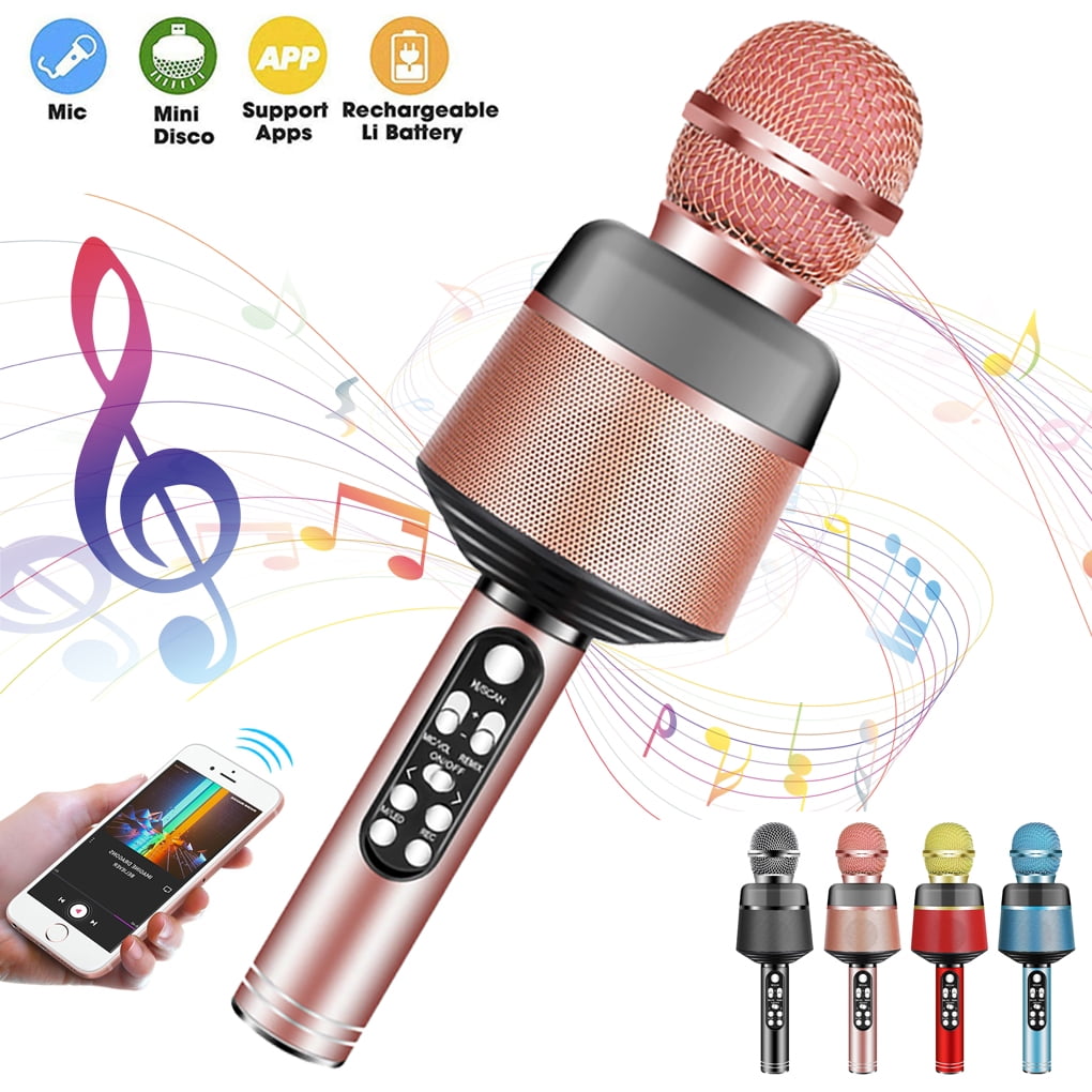  Wireless-Lautsprecher Consender Hand Microfone Radio Studio Nehmen Mic   Rose Gold  Mikrofon  Karaoke RRYM Mikrofone Bluetooth