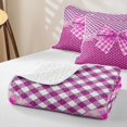 thumbnail image 4 of Erosebridal Chic Floral Bow Knot Twin Quilt Set for Girls Teens,Purple Polka Dots Twin Coverlet Set, 4 of 7