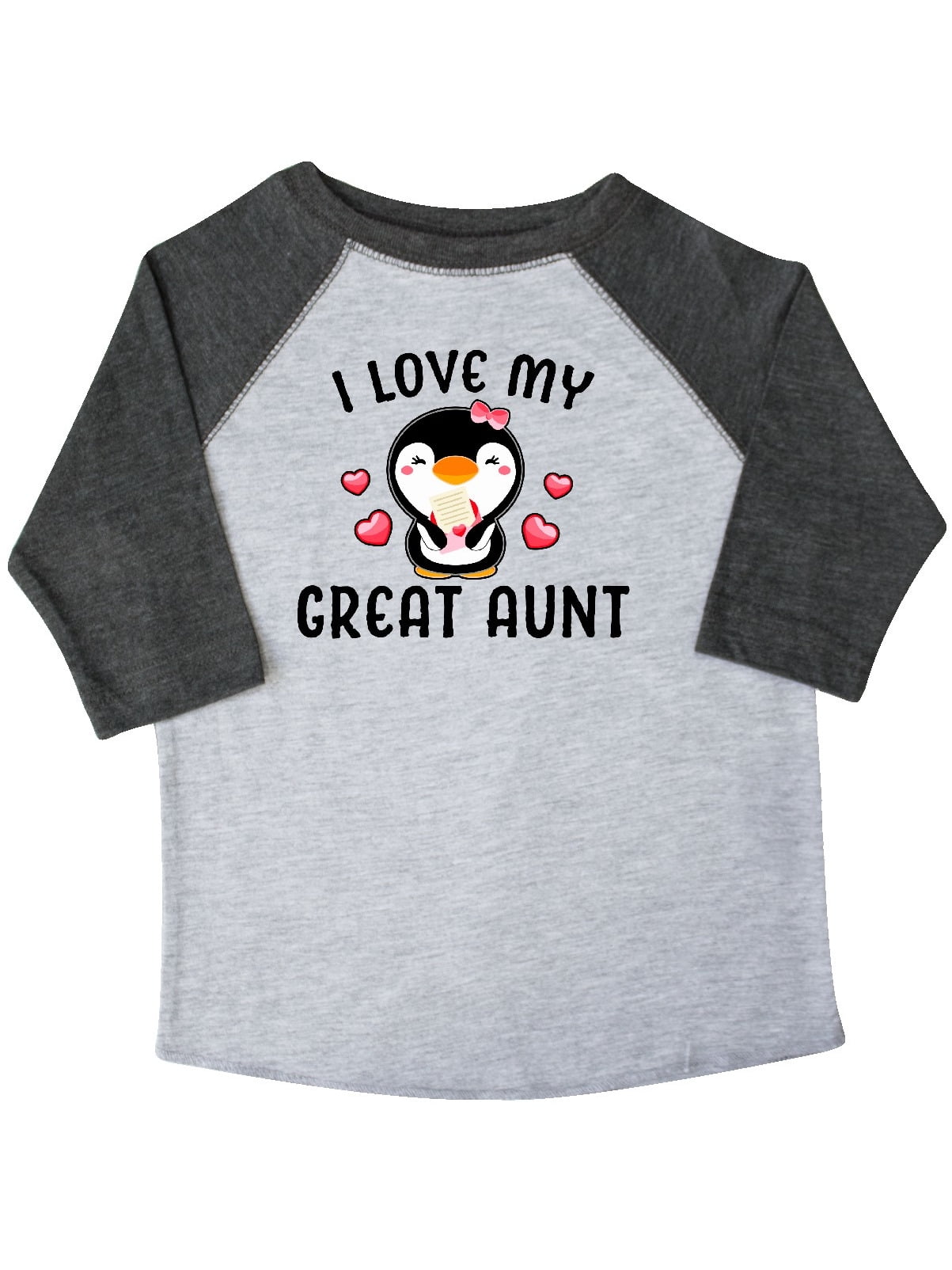 inktastic I Love My Aunty with Cute Penguin and Hearts Toddler T-Shirt
