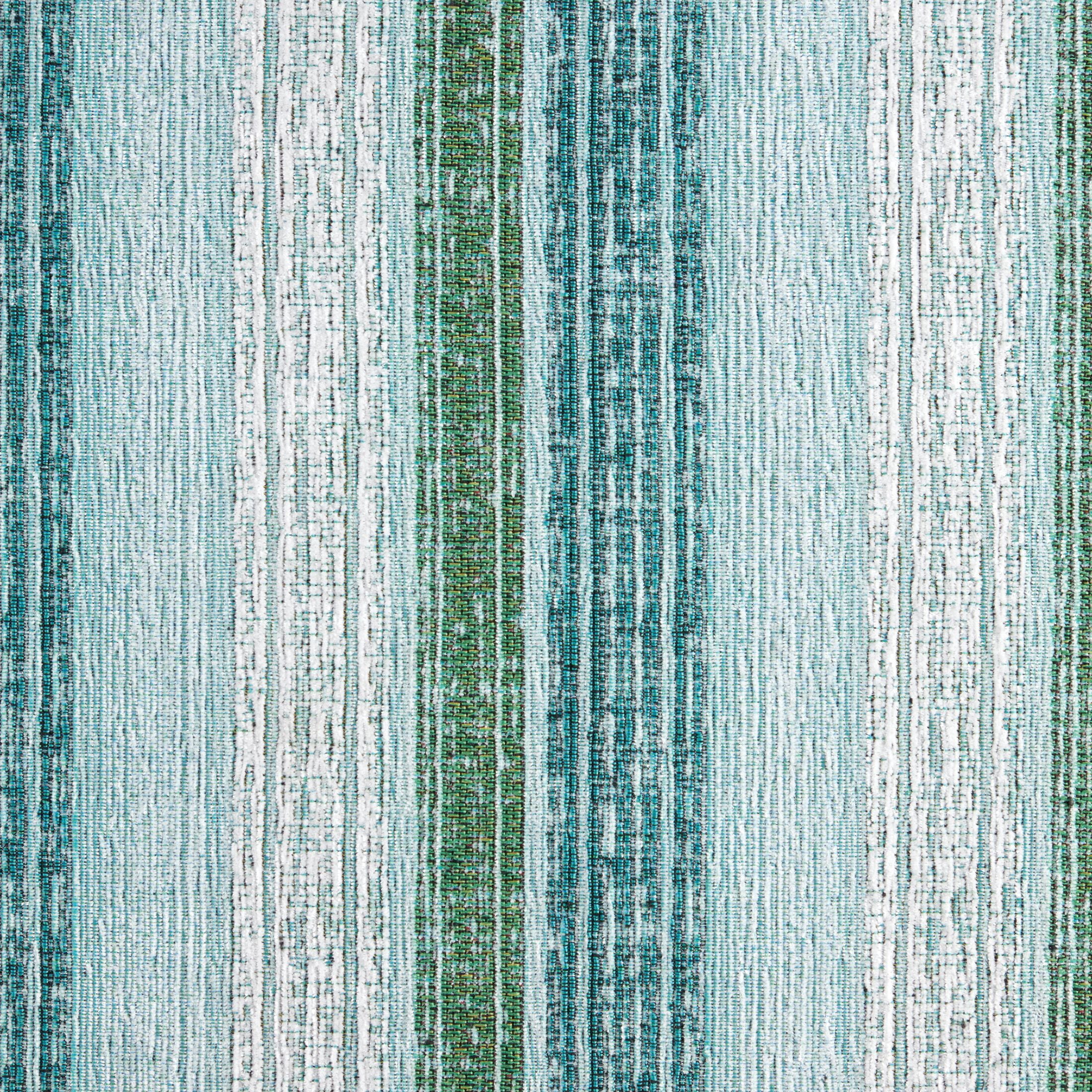 Martha Stewart Stella Ticking Stripe Slip-Resistant Kitchen Mat, Mint Green/White, 20"x36"