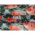 thumbnail image 4 of oneOone Velvet Light Grayish Blue Fabric Monstera Leaves & Watermelon Fruits Sewing Fabric By The Yard Printed Diy Clothing Sewing Supplies 58 Inch Wide, 4 of 5