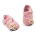 thumbnail image 4 of Infant Girl Shoes Mary Jane Flats Wedding Dress Shoes Soft Newborn Baby Girls Princess Crib Shoe First Walkers, 4 of 5