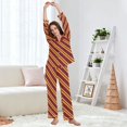 thumbnail image 5 of FORMRS Womens Pajama Set Long Sleeve Top and Pants with Pockets Soft Comfy Lounge Sleepwear, Sizes S-2XL, Red Stripes Pattern, 5 of 7