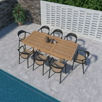 Amazonia Port Bayahibe 9-Piece Solid Teak 100% FSC Rectangular Patio Dining Set