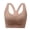 Brown, variant on Women V Neck Wireless Racerback Sports Bra Wide Comfort Straps Sweat Wicking Stretch Matte Fabric Gentle Support Plus Size Yoga Sleep Bralette Beige L