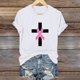 thumbnail image 1 of Fiudx Tops para Mujer Blusa de Manga Corta con Estampado de Moda para Mujer, Divertida Camiseta con Cuello Redondo, 1 of 4