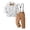 1-Khaki586, variant on Toddler Boys Tiny Dot Graphic Suspender Outfit Set Bow Tie Long Sleeve Button Down Shirt Overalls Cloth Set Formal Outfits