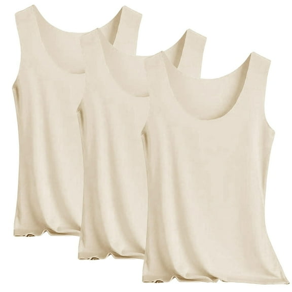 Fengactive Pajamas Tops for Women Basic Scoop Neck Camisole Solid Bottom Tops Undershirt