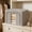 Gray #M, variant on Textured Cotton Weave Fabric Storage Bins Stackable Garments Organizer with Clear Window, Foldable Compressible Containers for Bedroom Wardrobe Space Bedding Blanket Toy Book Dwelling Organization