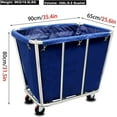 thumbnail image 2 of Basket Trucks Commercial,Large Stainless Steel Laundry Trolley Cart with Wheels - Heavy Duty Rolling Laundry Cart for Industrial/Home，350L/9.9 Bushel,35.4" Lx25.6 Wx31.5 H(Color:Blue), 2 of 6