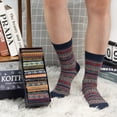 thumbnail image 2 of KOITHOT 5 Pack Wool Socks for Men Thermal Winter Thick Crew Socks Vintage Design Men Socks Gift Pack, 2 of 6