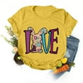thumbnail image 1 of EGNMCR Easter T-shirt à Imprimé T-Shirts Graphiques pour Femmes T-Shirts à Manches Courtes pour Femmes T-shirt Décontracté Ample à Col Rond à Manches Courtes Blouse à Imprimé de Lettres T-shirt T-Shirts pour Femmes, 1 of 4