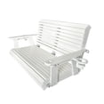 thumbnail image 4 of Innovaze HDPE 4 ft Porch Swing with Cup Holders, Weather-Resistant, Heavy Duty 1200Lbs Capacity, for Patio, Porch, Garden （White）, 4 of 9
