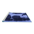 thumbnail image 2 of Ahgly Company Machine Washable Indoor Round Abstract Blue Modern Area Rugs, 6' Round, 2 of 4