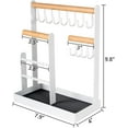 thumbnail image 5 of Jewelry Organizer Stand Holder, Metal and Wood 3 Tier Jewelry Display Earring Organizer Ring Tray and Hooks Stand Storage Necklaces Bracelets Rings Watches Jewelry Towers for Women Girls Gift, 5 of 7