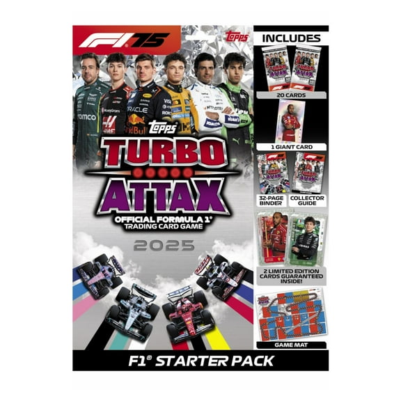 2025 Topps Turbo Attax Formula 1 Cards - Starter Pack (Album, 20 Cards 2 LE)