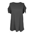 thumbnail image 4 of Shirts For Women Sevevn Women's Short Sleeve Casual Summer Off Shoulder Tops Loose Blouse T-Shirt, 4 of 6